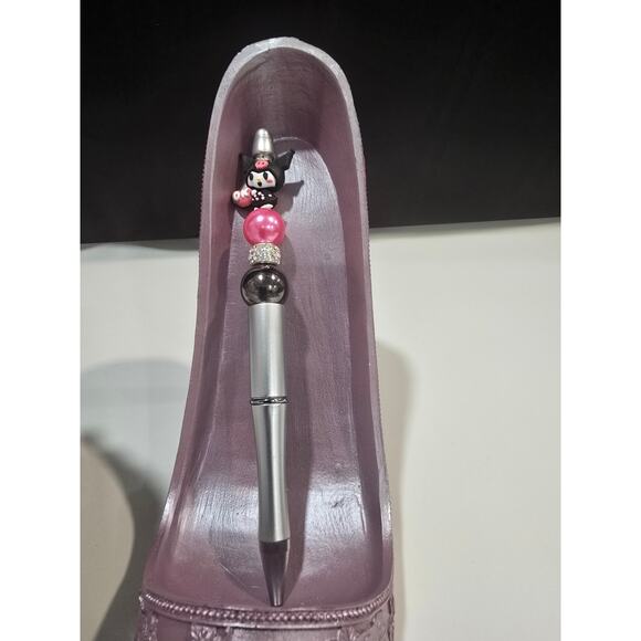 Kuromi Sanrio 5 Piece Bundle-1 Pen, 2 Plush Charms, 1 Stress Ball, 1 Key Chain - Picture 2 of 6